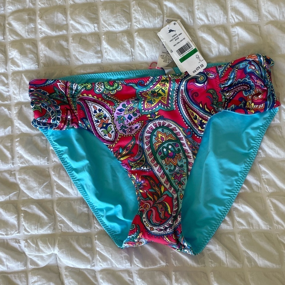 Tommy Bahama Paisley Swim Bottom - Pink and Blue